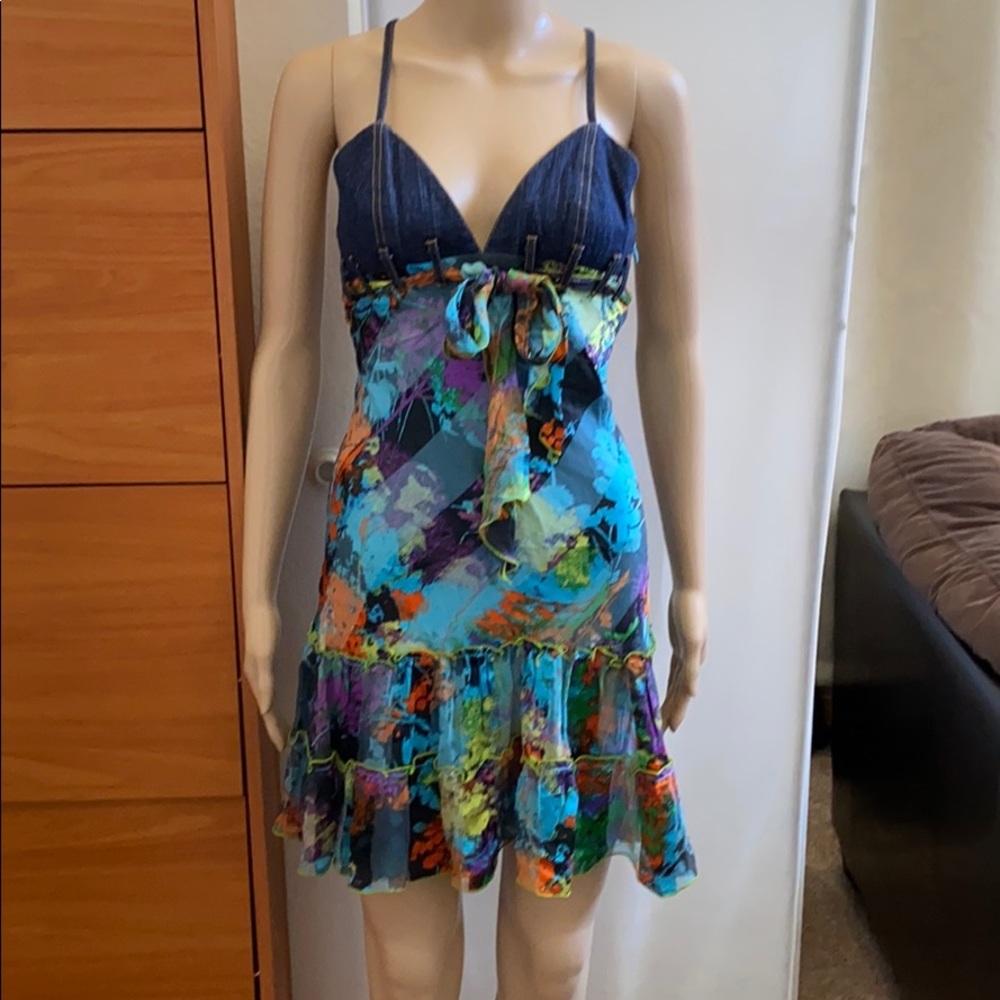 NWOT Ginger&java print and jean dress